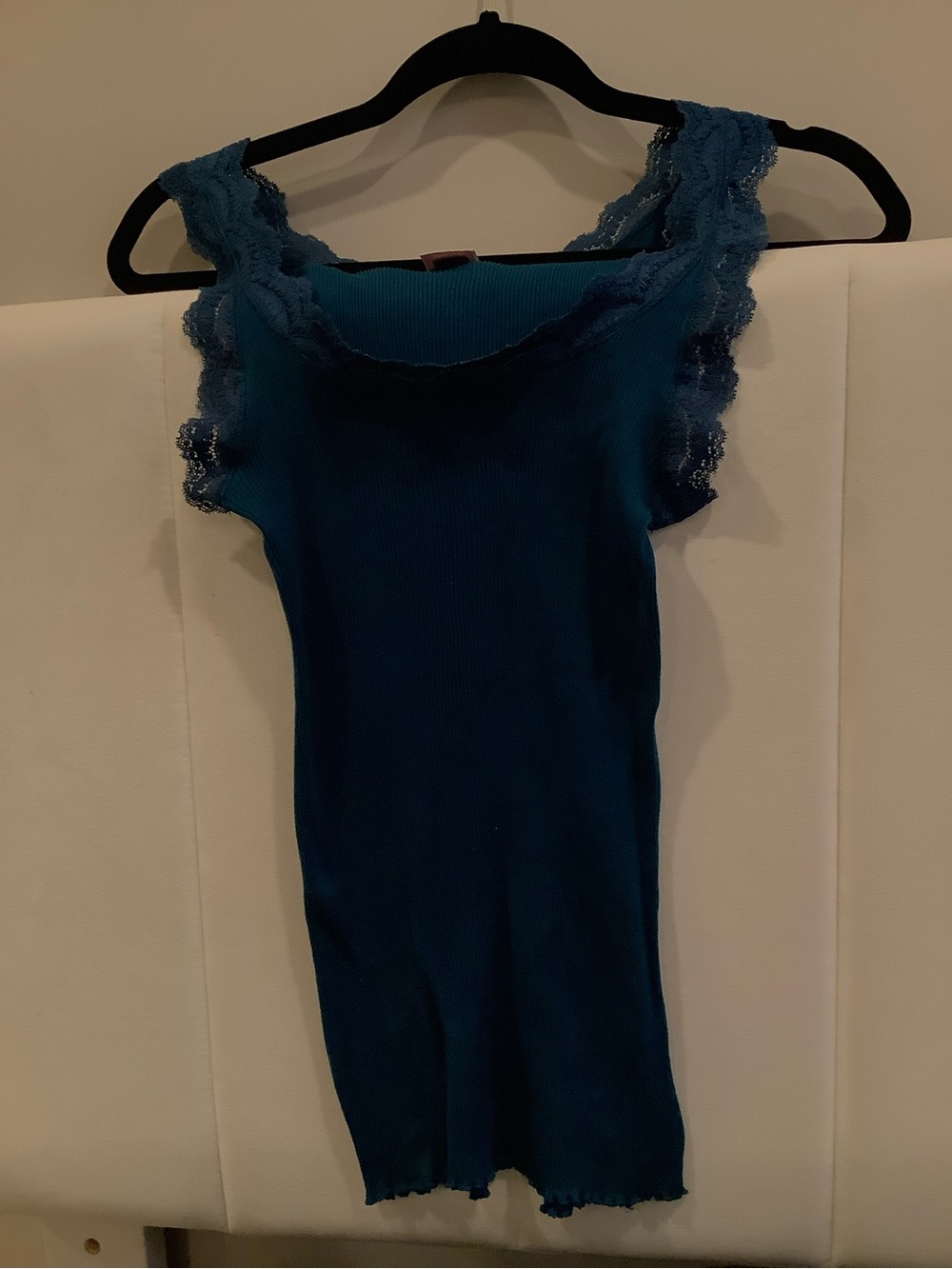 Victoria's Secret Teal Lace-Trim Ribbed Camisole